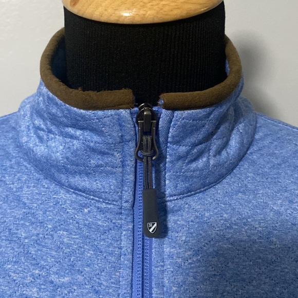 Cremieux Classics Women’s Quilted Light Blue Jacket Brown Trim & Patches Sz L - Picture 2 of 9